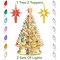 Casafield Hand Painted Ceramic Christmas Tree, Gold 15-Inch Pre-Lit Tree with 128 Multi Color Lights and 2 Star Toppers